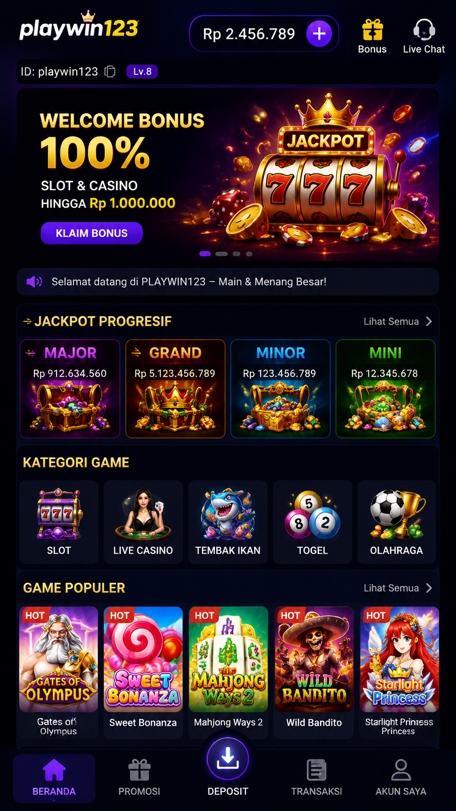 Screenshot 1 playwin123